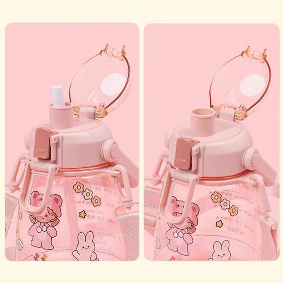 Other - Sports water bottle summer plastic water cup and straw portable pot belly cup
